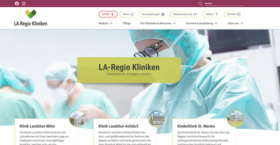 Screenshoot der Startseite der neuen Website